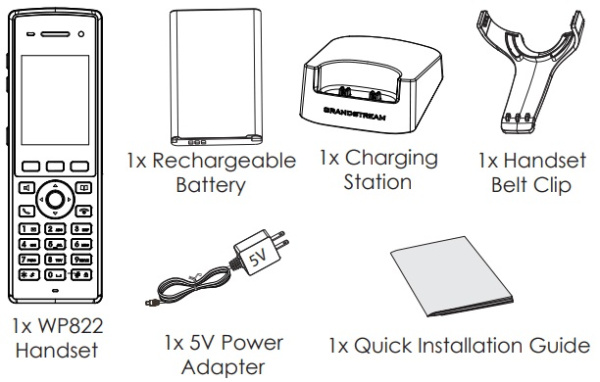 Grandstream WP822,  беспроводной Wi-Fi  ip-телефон