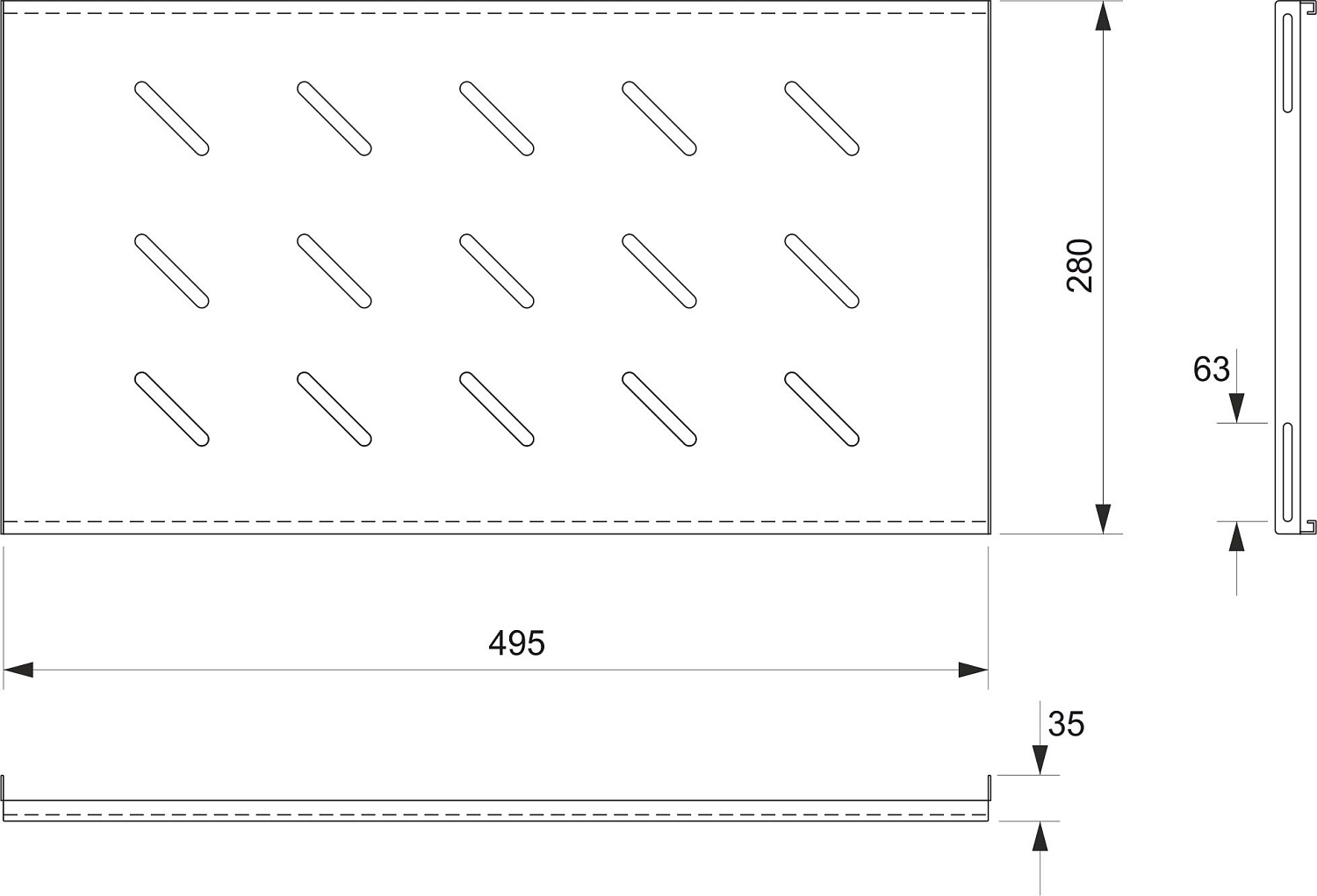 Cabeus, SH-J018-WM45-BK, полка 19" перфорированная для настенных шкафов глубиной 450 мм, цвет черный (RAL 9004)