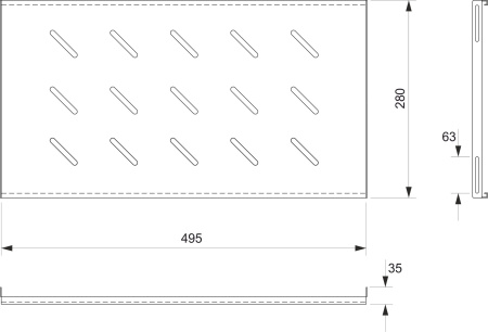 Cabeus, SH-J018-WM45-BK, полка 19" перфорированная для настенных шкафов глубиной 450 мм, цвет черный (RAL 9004)