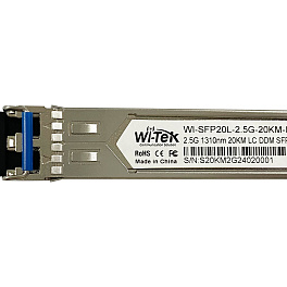 WI-TEK WI-SFP20L-2.5G-20KM-I, одноволоконный промышленный SFP-модуль