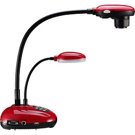 Lumens DC193, документ-камера настольная FullHD 1080p / 30fps, цифровой зум 10х, на гибком держателе, USB 2.0, дополнительная лампа, красного цвета