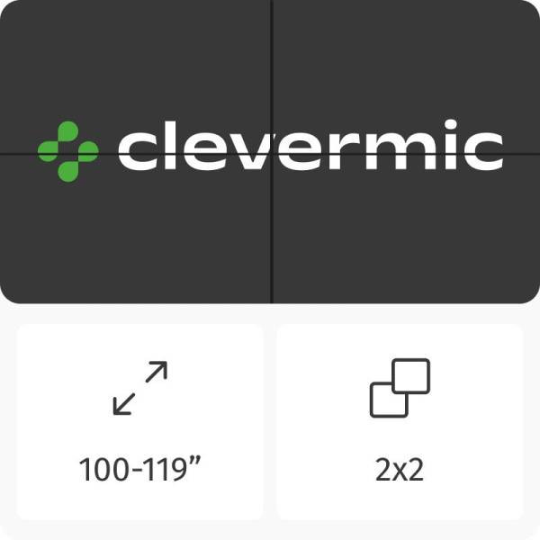 Видеостена 2x2 CleverMic W55-0.88-500 110" Видеостена 2x2 CleverMic W55-0.88-500 110"
