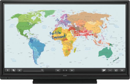 Интерактивная панель 70", LСD, 300 Кд, 1920х1080, 3000:1, HDMI, VGA, Display Port, 10+10 Вт, 59 кг, UV2A, Fanless, Мультитач 10 касаний, пассивное перо (без функциональных кнопок), до 4-х пользователей может работать одновременно