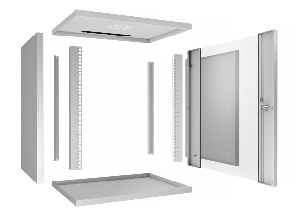 Cabeus, WSC-05D-12U55/45, шкаф телекоммуникационный настенный 19" 12U, серия LIGHT разборный, дверь стекло, цвет серый Cabeus, WSC-05D-12U55/45, шкаф телекоммуникационный настенный 19" 12U, серия LIGHT разборный, дверь стекло, цвет серый