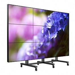 Видеостена 3х3 из панелей LG 55LV35A, 165", шов 3,5 мм; мобильная напольная стойка