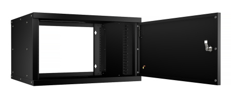 Cabeus, WSC-05D-6U55/45m-BK, шкаф телекоммуникационный настенный 19" 6U, серия LIGHT разборный, дверь металл, цвет черный