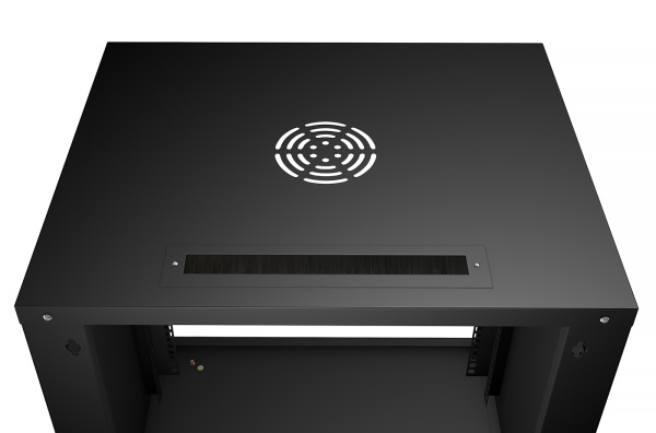 Cabeus, WSC-05D-6U55/45m-BK, шкаф телекоммуникационный настенный 19" 6U, серия LIGHT разборный, дверь металл, цвет черный