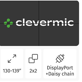 Видеостена 2x2 CleverMic 8KDP-W65-3.5-500 (8K 130 DisplayPort)