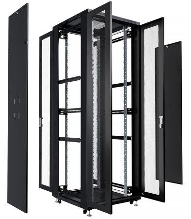 Cabeus, ND-05C-42U80/120-BK, шкаф монтажный телекоммуникационный 19" 42U 800x1200x2055mm (ШхГхВ), цвет черный (RAL 9004)  Cabeus, ND-05C-42U80/120-BK, шкаф монтажный телекоммуникационный 19" 42U 800x1200x2055mm (ШхГхВ), цвет черный (RAL 9004)