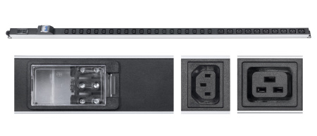 Cabeus, PDU-32-10C19-20C13-B-T, блок розеток для 19" шкафов, вертикальный, 10 розеток IEC 320 C19, 20 розеток IEC 320 C13, 32А, автомат защиты, алюминиевый корпус, клеммная колодка Cabeus, PDU-32-10C19-20C13-B-T, блок розеток для 19" шкафов, вертикальный, 10 розеток IEC 320 C19, 20 розеток IEC 320 C13, 32А, автомат защиты, алюминиевый корпус, клеммная колодка