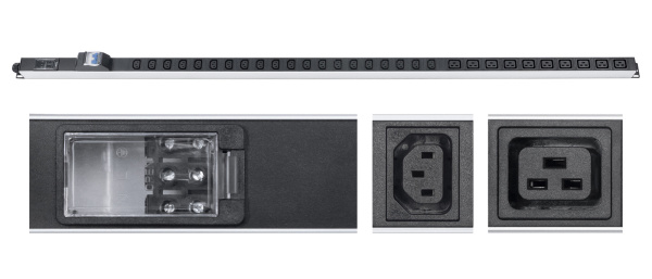 Cabeus, PDU-32-10C19-20C13-B-T, блок розеток для 19" шкафов, вертикальный, 10 розеток IEC 320 C19, 20 розеток IEC 320 C13, 32А, автомат защиты, алюминиевый корпус, клеммная колодка Cabeus, PDU-32-10C19-20C13-B-T, блок розеток для 19" шкафов, вертикальный, 10 розеток IEC 320 C19, 20 розеток IEC 320 C13, 32А, автомат защиты, алюминиевый корпус, клеммная колодка