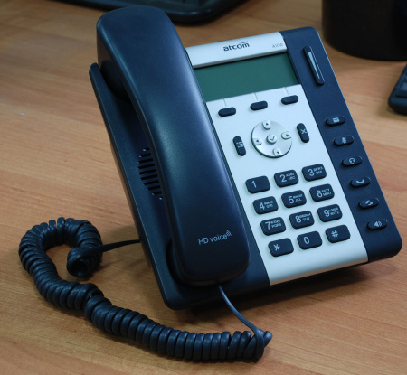 ATCOM A10W, IP-телефон, чб LCD 3", Wi-Fi 802.11bgn, 2x10/100TX, 1 SIP линия, БП в комплекте