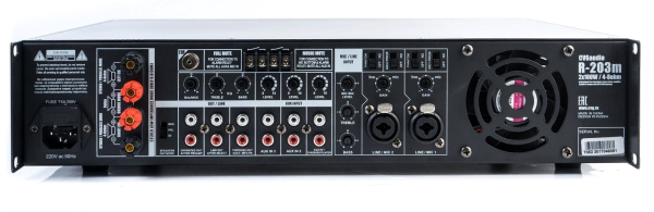CVGaudio R-203m, профессиональный двухканальный стереофонический микшер-усилитель CVGaudio R-203m, профессиональный двухканальный стереофонический микшер-усилитель