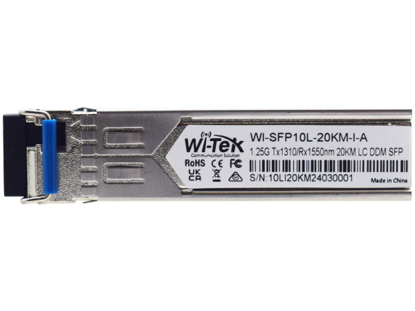 WI-TEK WI-SFP10L-20KM-I, комплект оптических модулей