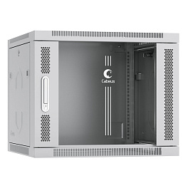 Cabeus, SH-05F-9U60/35, шкаф телекоммуникационный настенный 19" 9U 600x350x501mm (ШхГхВ) дверь стекло