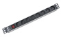 Cabeus, PDU-8P, блок евророзеток для 19" шкафов, горизонтальный, 8 розеток, 10 A, выключатель, гнездо под шнур, алюминиевый корпус Cabeus, PDU-8P, блок евророзеток для 19" шкафов, горизонтальный, 8 розеток, 10 A, выключатель, гнездо под шнур, алюминиевый корпус