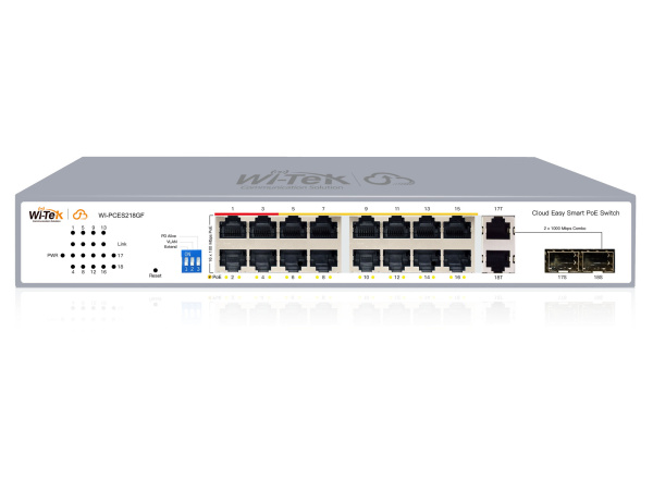 WI-TEK WI-PCES218GF, настраиваемый коммутатор