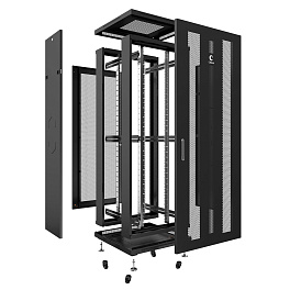 Cabeus, ND-05C-18U60/60-BK, шкаф монтажный телекоммуникационный 19" 18U 600x600x988mm (ШхГхВ), цвет черный (RAL 9004) 