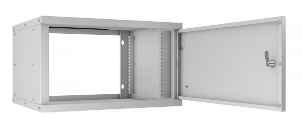 Cabeus, WSC-05D-6U55/45m, шкаф телекоммуникационный настенный 19" 6U, серия LIGHT разборный, дверь металл, цвет серый