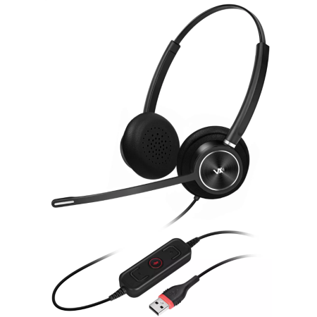 VoiceXpert VXH-300D-L , USB-гарнитура, экокожа, аналог Plantronics EncorePro 300