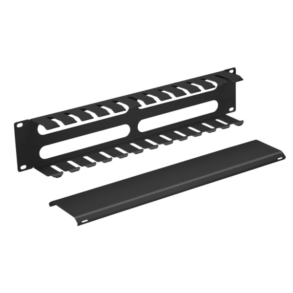 Cabeus, JB07-2U-BK, кабельный органайзер 19" 2U с крышкой, металлический, цвет черный (RAL9004) Cabeus, JB07-2U-BK, кабельный органайзер 19" 2U с крышкой, металлический, цвет черный (RAL9004)