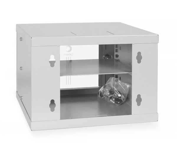 Cabeus, WSC-4U, шкаф телекоммуникационный настенный 10" 4U 326x300x225mm (ШхГхВ) дверь стекло