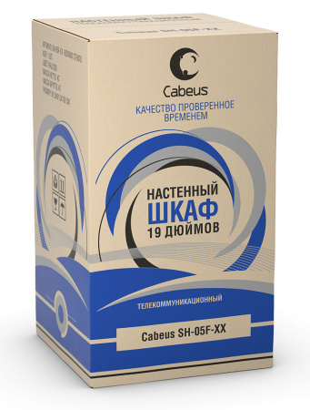 Cabeus, SH-05F-6U60/35m, шкаф телекоммуникационный настенный 19" 6U 600x350x368mm (ШхГхВ) дверь металл