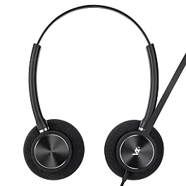 VoiceXpert VXH-300DQ, гарнитура для операторов колл-центра (QD-разъем Plantronics, 2 динамика), аналог Plantronics EncorePro 300