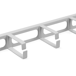 Cabeus, JB08-1U-GY, кабельный органайзер горизонтальный 19" 1U, 5 колец, металлический, цвет серый (RAL7035)
