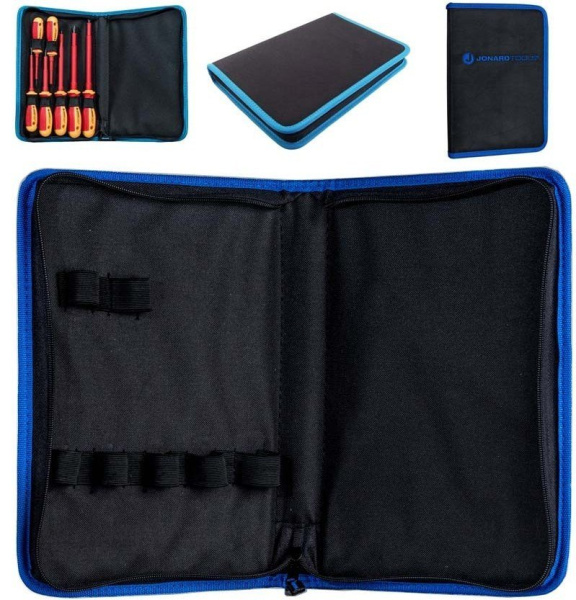 Jonard TKC-70 - чехол-книжка для инструментов, прочный нейлон, 7 держателей Jonard TKC-70 - чехол-книжка для инструментов, прочный нейлон, 7 держателей