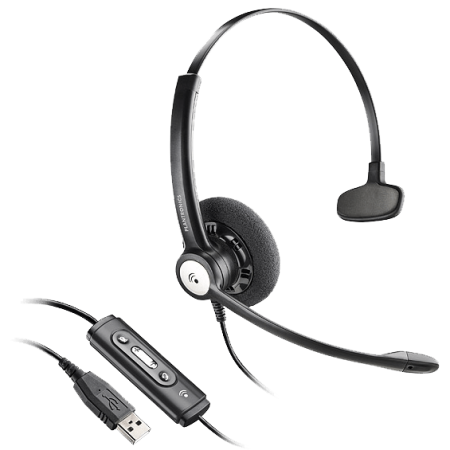 Plantronics Entera NC USB (HW111N-USB-M), профессиональная  USB гарнитура для колл-центра, Lync
