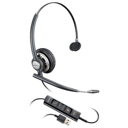 Plantronics EncorePro HW715 USB NC (PL-HW715-USB), профессиональная USB-гарнитура для компьютера