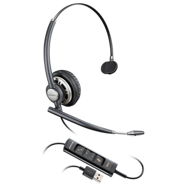 Plantronics EncorePro HW715 USB NC (PL-HW715-USB), профессиональная USB-гарнитура для компьютера