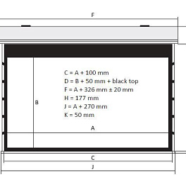 Экран с электроприводом Kauber Blue Label XL Tensioned BT Cinema, 154" 16:9 Clear Vision, область просмотра 191x340 см. дроп 40 см., длина корпуса 367 см