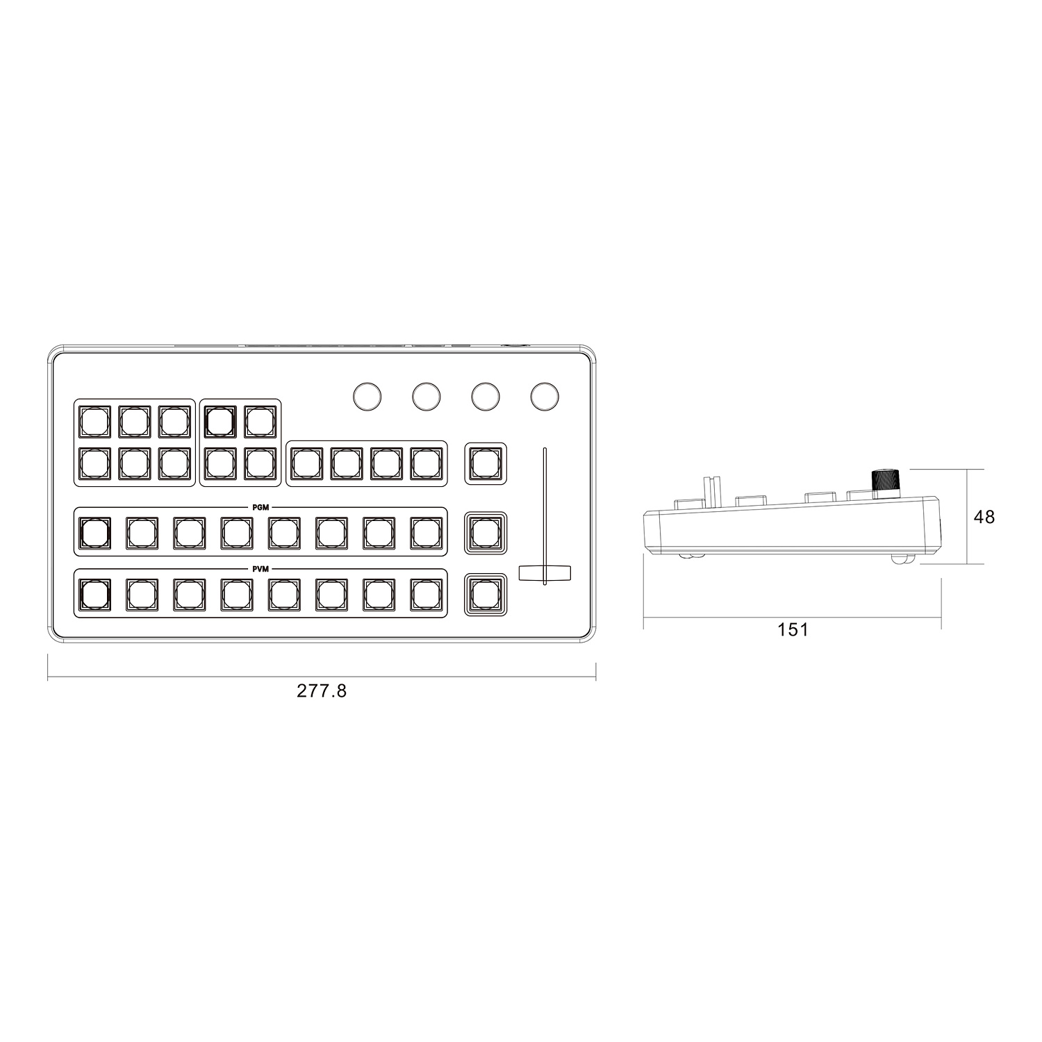 Prestel KB-V1, панель управления vMix