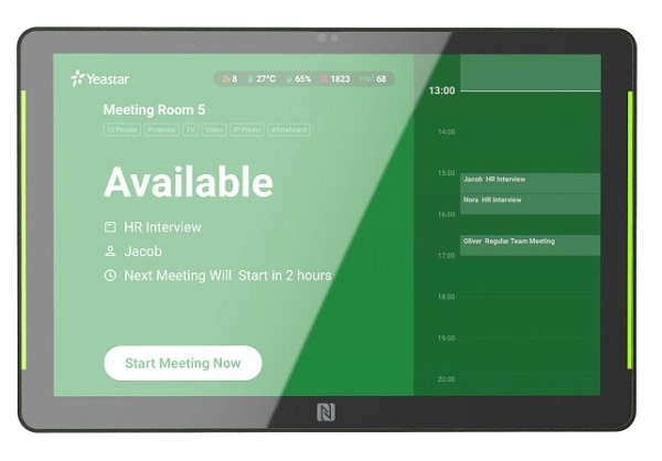 DS7510 для Yeastar Workplace, 10", Android 11, 1280x800, Wi-Fi, LAN, POE, NFC, Lora, 2xLED,VESA