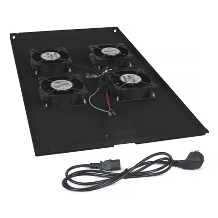 Cabeus, TRAY-120-BK, модуль вентиляторный с 4-я вентиляторами для установки в напольные шкафы серии SH-05C , ND-05C глубиной 1200мм, цвет черный (RAL 9004) Cabeus, TRAY-120-BK, модуль вентиляторный с 4-я вентиляторами для установки в напольные шкафы серии SH-05C , ND-05C глубиной 1200мм, цвет черный (RAL 9004)