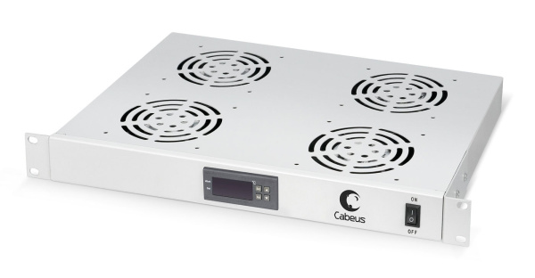 Cabeus, JG03t, модуль вентиляторный 19", глубина 320 mm, 4 вентилятора, с цифровым термодатчиком Cabeus, JG03t, модуль вентиляторный 19", глубина 320 mm, 4 вентилятора, с цифровым термодатчиком