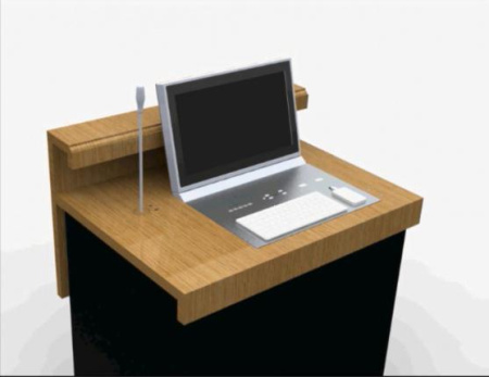 Комплексное решение: выдвижной монитор Arthur Holm Dynamic, выдвижной микрофон DynamicTalk + интегрированные компоненты конференц-системы DCN Bosch