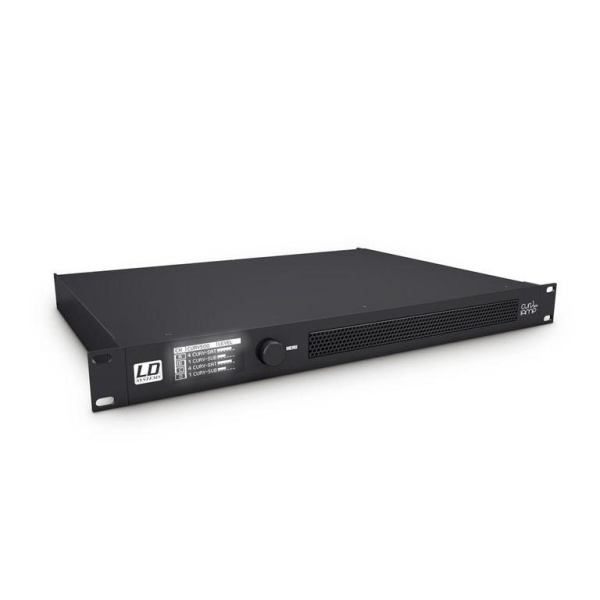 Усилитель мощности с DSP для использования системы CURV 500 в инсталляциях. 4 x 240 Вт @ 2,7 Ом, 4 x 240 Вт @ 4 Ом, 1U Усилитель мощности с DSP для использования системы CURV 500 в инсталляциях. 4 x 240 Вт @ 2,7 Ом, 4 x 240 Вт @ 4 Ом, 1U