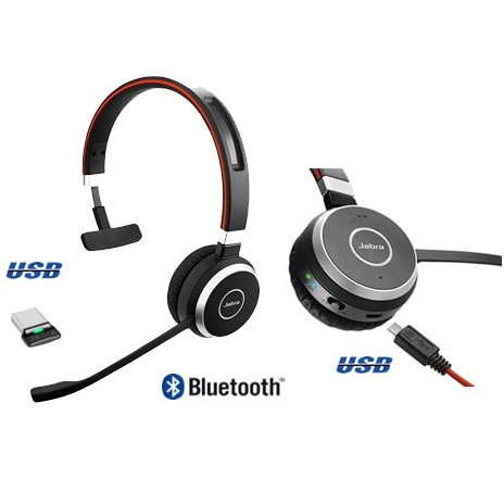 Jabra EVOLVE 65 MS Mono , универсальная  USB гарнитура (проводное и беспроводное подключение), MS Lync