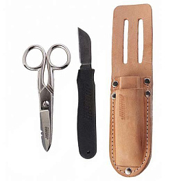 Jonard TK-400 - набор ножа и ножниц в кожаном чехле