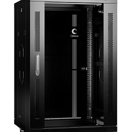 Cabeus, SH-05C-18U60/60-BK, шкаф монтажный телекоммуникационный 19" 18U 600x600x988mm (ШхГхВ), цвет черный (RAL 9004)