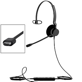 Jabra BIZ 2300 Mono USB-C UC, проводная компьютерная гарнитура  Jabra BIZ 2300 Mono USB-C UC, проводная компьютерная гарнитура