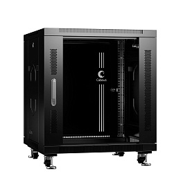 Cabeus, SH-05C-12U60/80-BK, шкаф монтажный телекоммуникационный 19" 12U 600x800x730mm (ШхГхВ), цвет черный (RAL 9004)