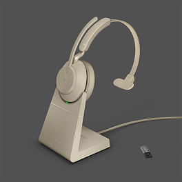 Гарнитура Jabra Evolve2 65, Link380a UC Mono Stand Beige (26599-889-988) Гарнитура Jabra Evolve2 65, Link380a UC Mono Stand Beige (26599-889-988)